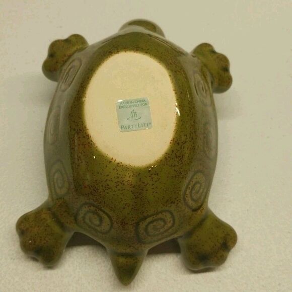 Partylite Floating Turtles Tealight Holders Green Ceramic Retired Beachy Sealife - Picture 13 of 16